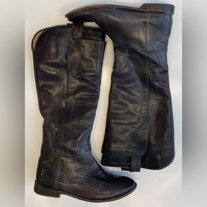 FRYE- Paige Tall Genuine Leather pull-on Riding boots Black
